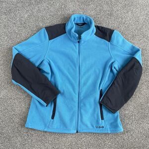 LL Bean Polartec Windpro Women's Fleece Jacket Full Zip Blue Size Large